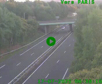 Caméra routière sur l'autoroute A20 au nord de Limoges, à la jonction avec la N520. Vue orientée vers Paris