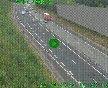Caméra routière sur l'autoroute A20 à Saint-Pardoux-l'Ortigier, à la jonction avec l'A89. Vue orientée vers Paris