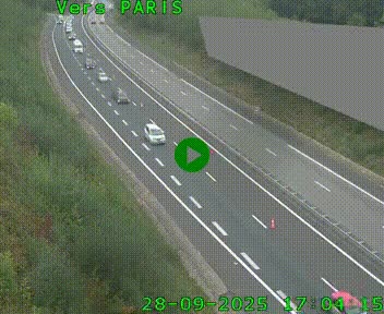 Caméra routière sur l'autoroute A20 à Saint-Pardoux-l'Ortigier, à la jonction avec l'A89. Vue orientée vers Paris