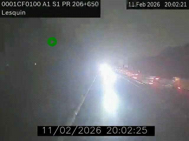 Webcam autoroute A1 à hauteur de Lesquin. Vue orientée vers Lille