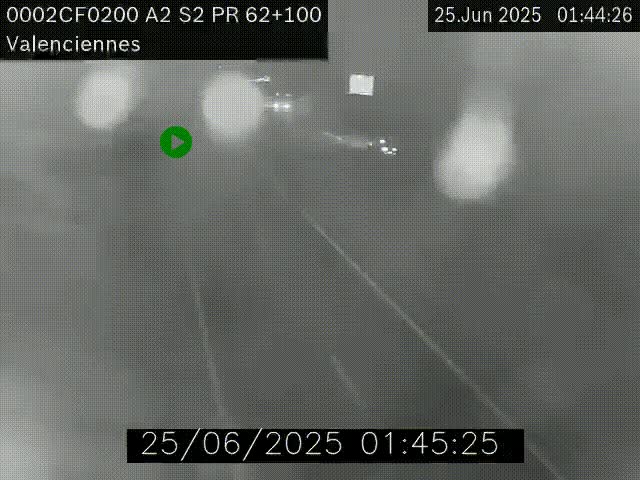 Webcam autoroute A2 à Valenciennes. Vue orientée vers Maubeuge et Mons (Belgique)