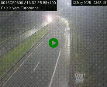 Webcam A16 à Calais en direction du Tunnel sous la Manche (Eurotunnel)