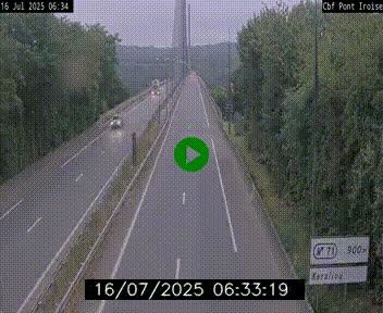 Webcam sur la N165 après le Pont de l'Iroise, à l'entrée de Brest