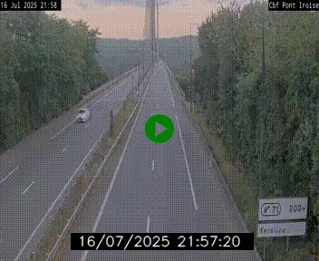 Webcam sur la N165 après le Pont de l'Iroise, à l'entrée de Brest