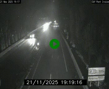 Webcam sur la N165 après le Pont de l'Iroise, à l'entrée de Brest