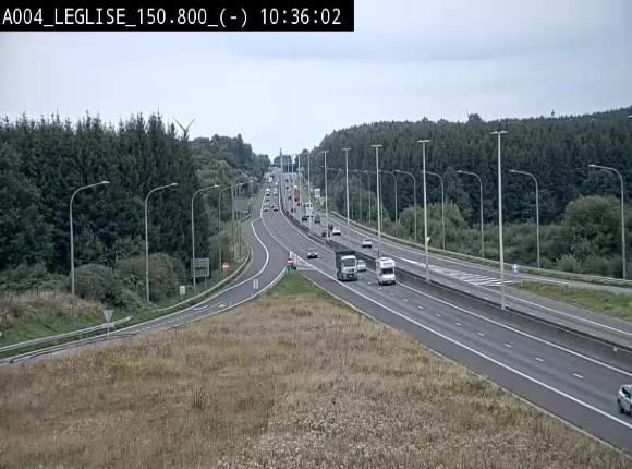Webcam E411 dans la Côte de Léglise. Vue orientée vers Bruxelles