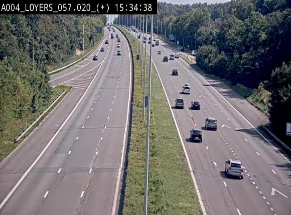 Webcam dans la montée de Loyers sur l'E411, après le viaduc de Beez en venant de Namur et en direction du Luxembourg