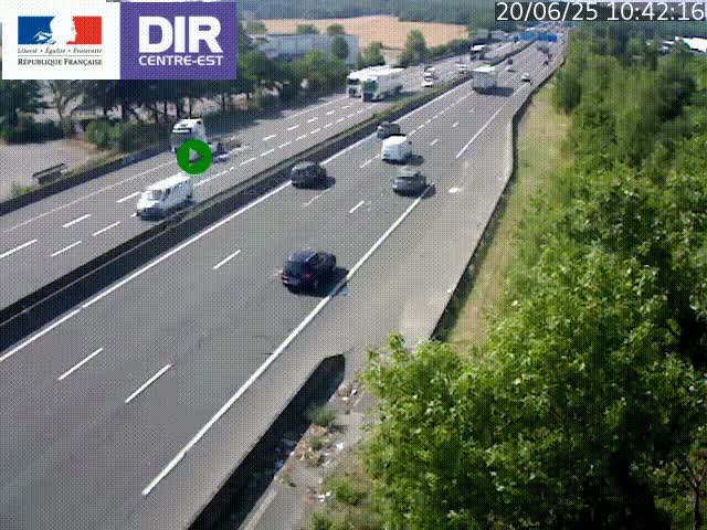 Caméra de circulation à Saint-Priest à la jonction entre l'A43 et l'A46 en direction de Marseille