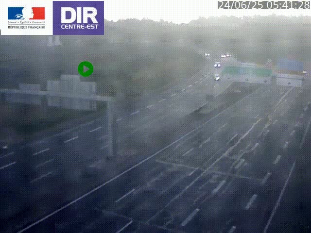 Caméra de circulation routière sur le boulevard périphérique Laurent Bonnevay de Lyon (D383) à hauteur de Bron, avant la jonction avec l'A43. Vue orientée vers l'échangeur