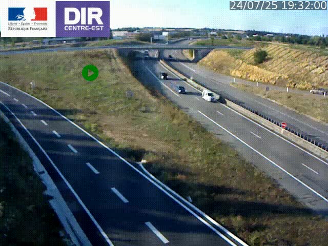 Webcam sur le contournement de Valence, sur la Nationale 7, caméra orientée vers Lyon