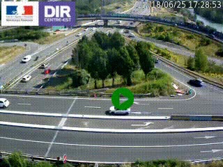 Webcam traffic à Grenoble-sud sur l'autoroute A480. Vue orientée vers l'entrée et la sortie de Grenoble