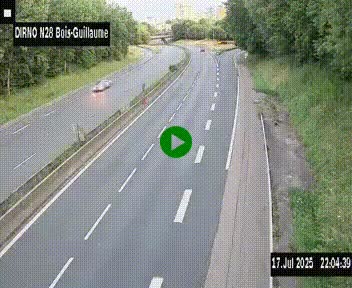 Webcam routière à hauteur de Bois-Guillaume en périphérie de Rouen. Vue orientée vers Rouen