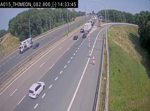 Caméra trafic Belgique - Thiméon - E42, jonction avec A54 (E420) direction La Louvière/Charleroi - BK 82.82
