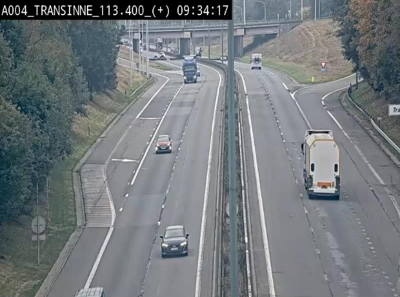 Webcam dans les Ardennes sur l'E411 à hauteur de Transinne. Vue orientée vers le sud de la Belgique