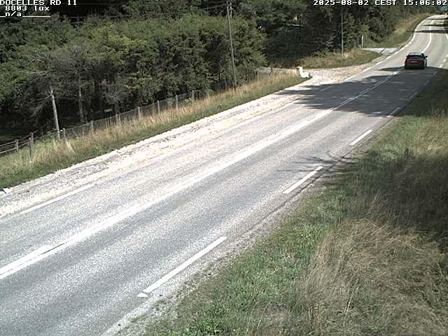 Webcam à 424 mètres d'altitude dans la Tranchée de Docelles dans les Vosges, à proximité d'Epinal sur la route de Gerardmer (D11)