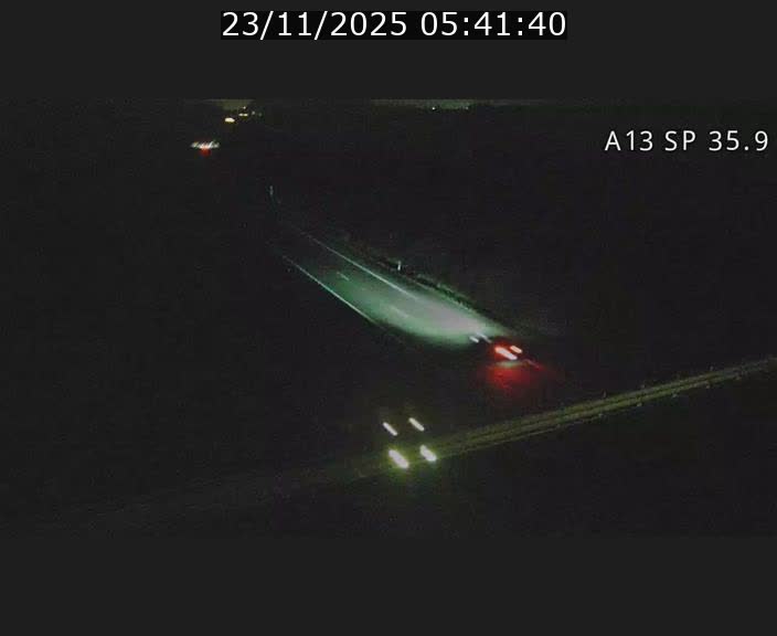 Webcam trafic sur A13 à l'entrée ouest du tunnel Markusbierg à Remerschen. Vue orientée vers Mondorf-les-Bains.