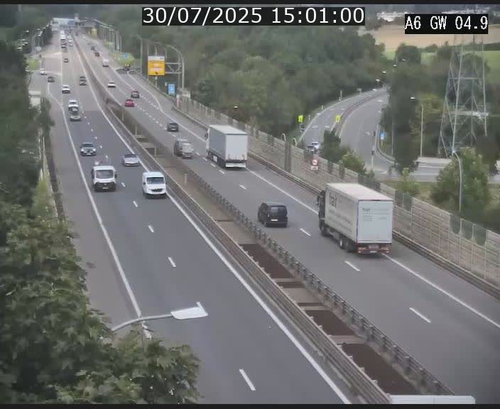 Traffic live webcam Luxembourg Croix de Cessange - A6 - BK 4.9 - direction Belgique