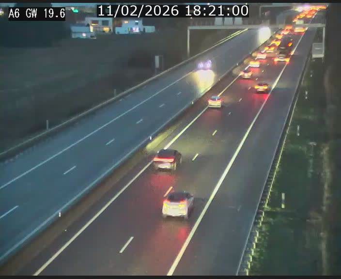 Traffic live webcam Luxembourg - Steinfort - A6 - BK 19.6 - direction Belgique