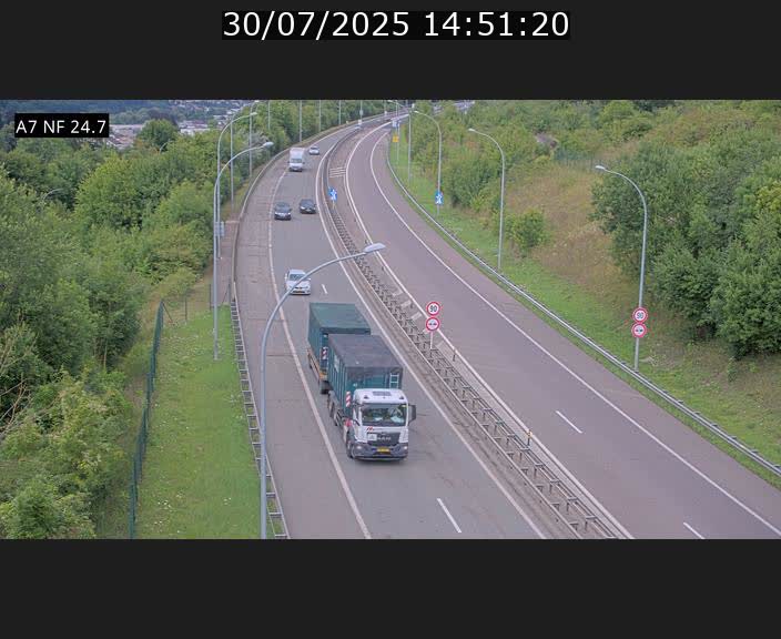 Caméra trafic Luxembourg - A7, Schieren direction Mersch