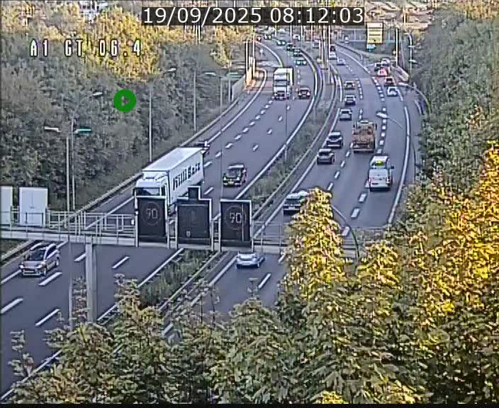 Traffic live webcam Luxembourg Hamm - A1 direction Sandweiler - BK 6.4