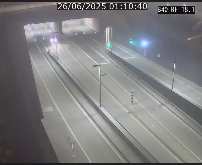 Webcam sur la route de contournement d'Esch-Belval avant le tunnel Central Gate au niveau de la porte de France et du radar fixe