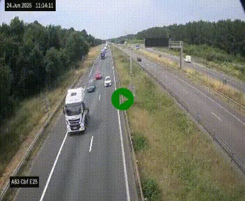 Webcam autoroute A63 en périphérie de Bordeaux au sud-est de la ville, en provenance du bassin d'Arcachon. Vue orientée vers Bordeaux