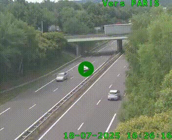 Caméra routière sur l'autoroute A20 au nord de Limoges, à la jonction avec la N520. Vue orientée vers Paris