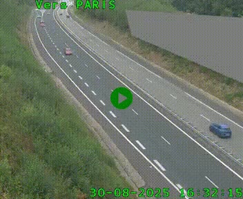 Caméra routière sur l'autoroute A20 à Saint-Pardoux-l'Ortigier, à la jonction avec l'A89. Vue orientée vers Paris