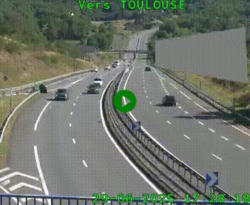 Caméra routière sur l'autoroute A20 à Noailles, en périphérie de Brive-la-Gaillarde. Vue orientée vers Toulouse