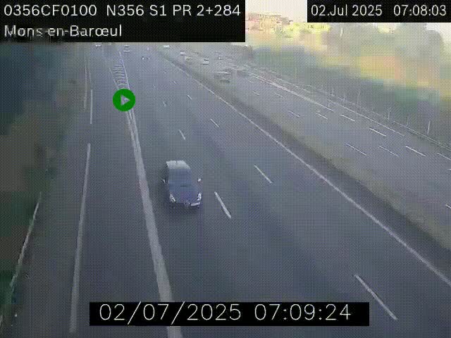 Webcam à l'entrée de Lille en direction du périphérique, à proximité de Mons-en-Baroeul sur la N356