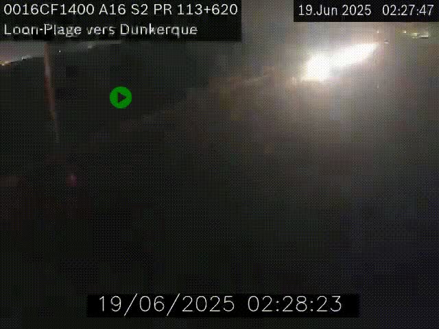 Webcam autoroute A16 à hauteur de Loon-Plage. Vue orientée vers Dunkerque et la Belgique.