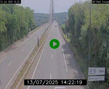 Webcam sur la N165 après le Pont de l'Iroise, à l'entrée de Brest