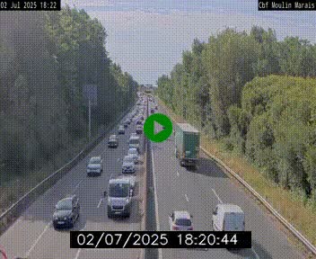 Webcam sur le périphérique de Nantes (N844) entre la Porte de Saint-Luce et la Porte d'Anjou, à l'est de la ville