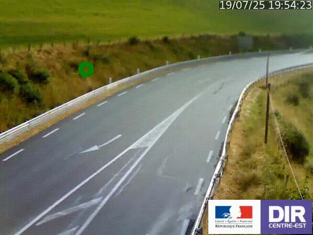 Webcam sur le col Pin Bouchain, vue orientée vers Roanne, en provenance de Lyon sur la nationale 7 (N7)