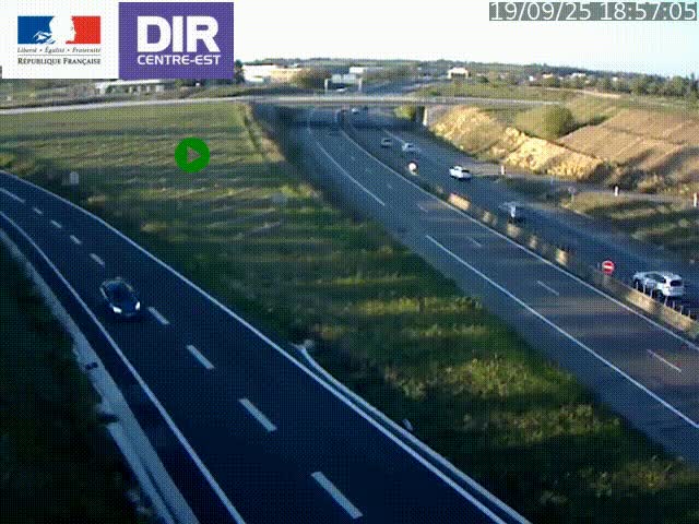Webcam sur le contournement de Valence, sur la Nationale 7, caméra orientée vers Lyon