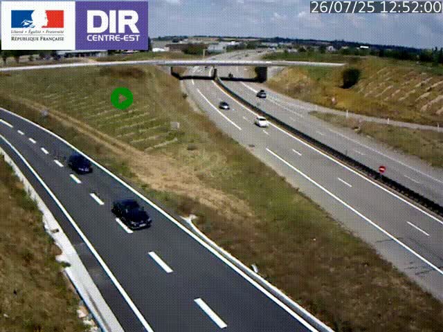 Webcam sur le contournement de Valence, sur la Nationale 7, caméra orientée vers Lyon