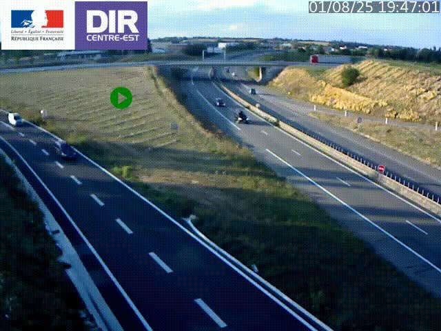 Webcam sur le contournement de Valence, sur la Nationale 7, caméra orientée vers Lyon