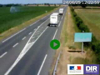 Webcam routière sur la RN7 à hauteur de Toulon-sur-Allier, entre Moulins et Vichy