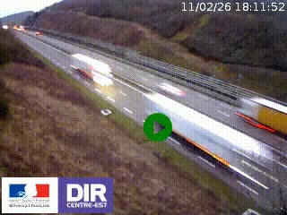 Webcam au niveau du col de Bois Clair à hauteur de Cluny sur la N79. Vue orientée vers Mâcon