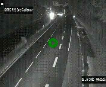 Webcam routière à hauteur de Bois-Guillaume en périphérie de Rouen. Vue orientée vers Rouen
