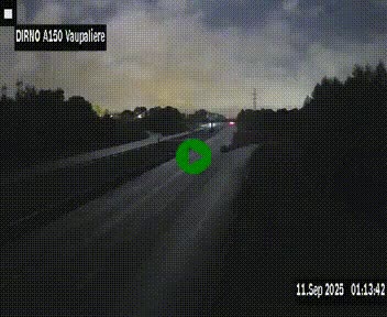 Webcam autoroute A150 à hauteur de La Vaupalière en périphérie de Rouen. Vue orientée vers Rouen