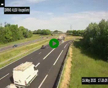 Webcam autoroute A150 à hauteur de La Vaupalière en périphérie de Rouen. Vue orientée vers Rouen