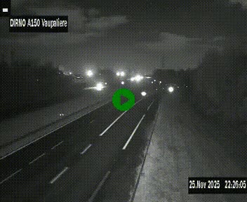 Webcam autoroute A150 à hauteur de La Vaupalière en périphérie de Rouen. Vue orientée vers Rouen
