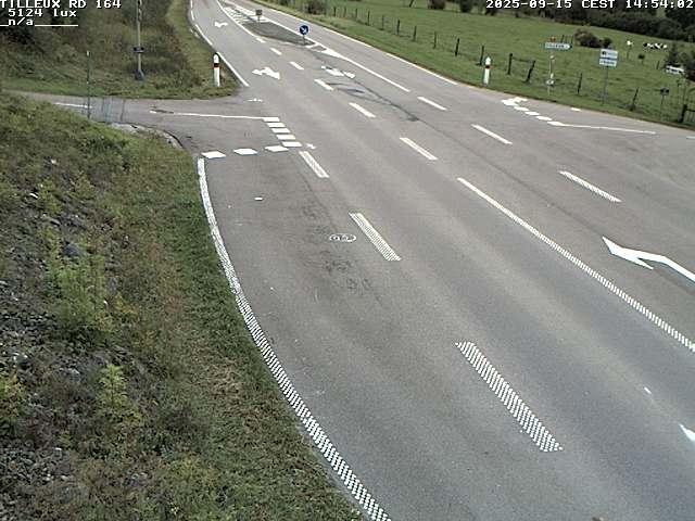 Webcam sur la RD164 à Tilleux. Vue orientée vers Neufchâteau