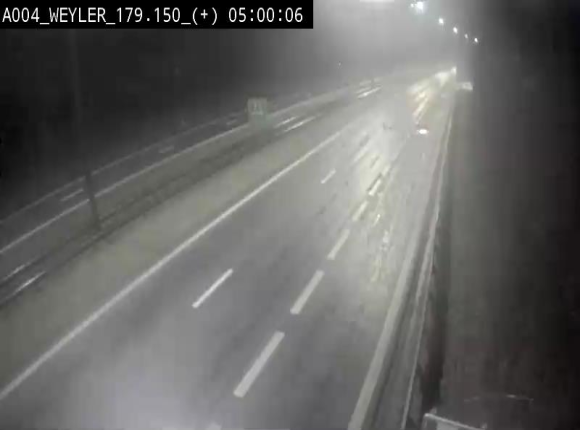 Webcam entre la sortie Arlon et la sortie Weyler sur l'E411. Vue orientée vers Luxembourg