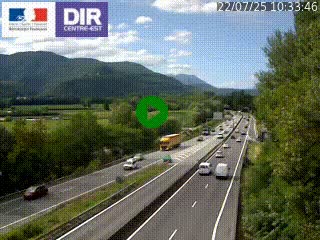 Caméra trafic à Meylan sur la Rocade-Sud de Grenoble en direction d'Aix-en-Provence