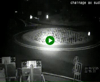 Webcam au nord d'Ax-les-Thermes au niveau de l'aire de chaînage de la N20. Vue orientée vers les Pyrénées, en direction de Pas de la Case