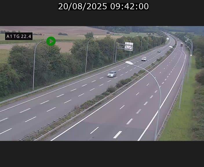 Traffic live webcam Luxembourg Flaxweiler - A1 direction Luxembourg - BK 22.4