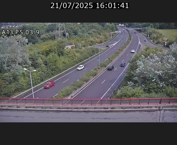 Traffic live webcam Luxembourg Differdange - A13 direction Esch-sur-Alzette - BK 3.9