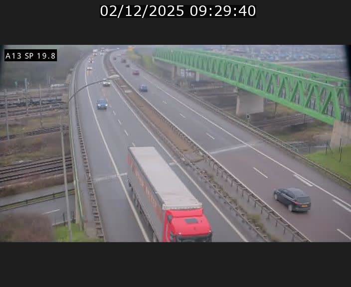 Traffic live webcam Luxembourg Croix de Bettembourg - A13 direction Esch-sur-Alzette - BK 19.8